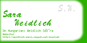 sara weidlich business card